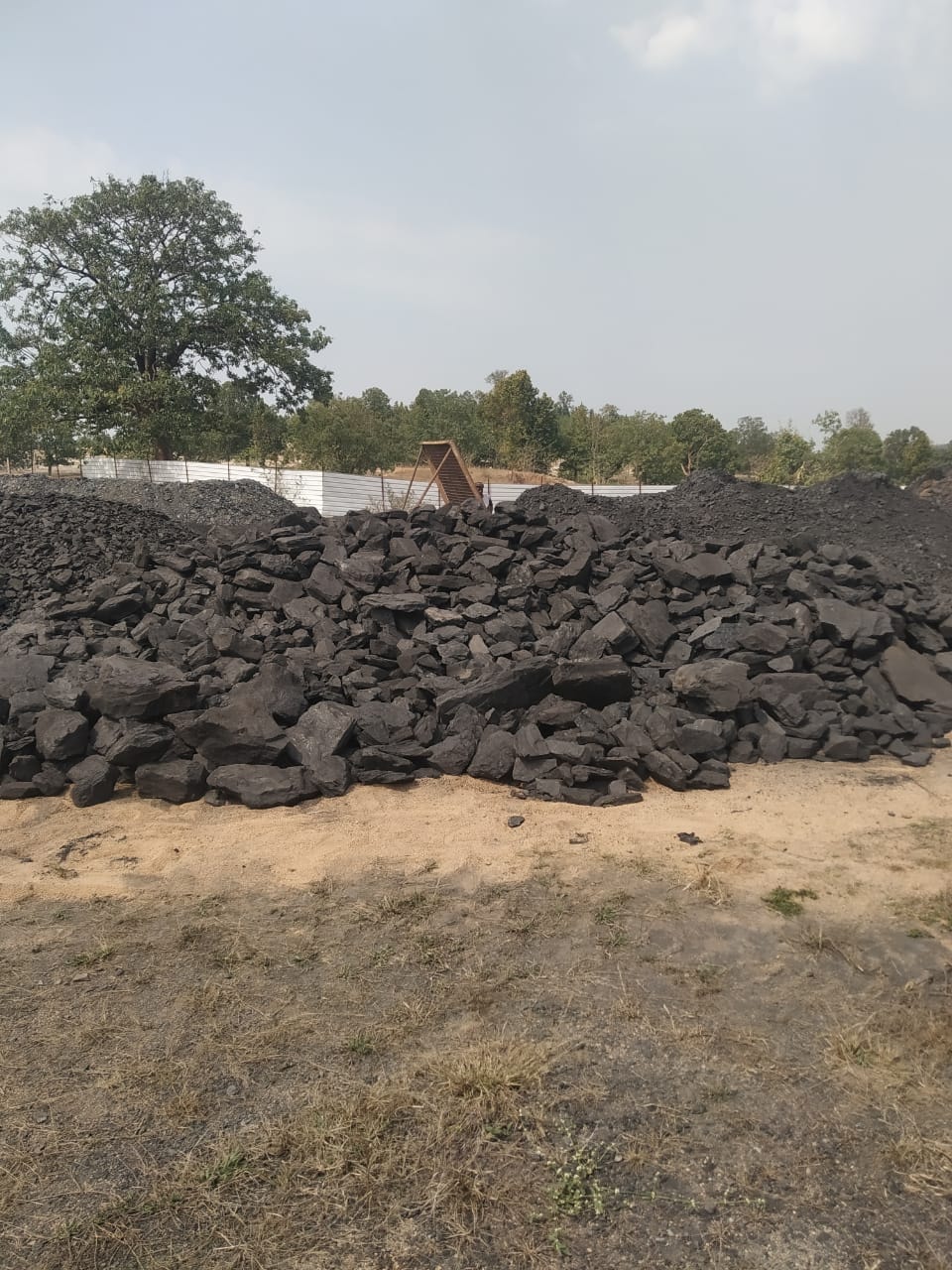 Grade coal stockpile — close view